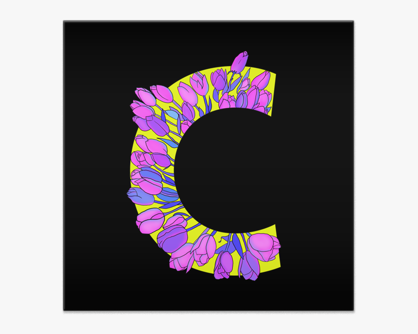 Azulejo Monograma Floral C Neon De Evelinena - Monogram, HD Png Download
