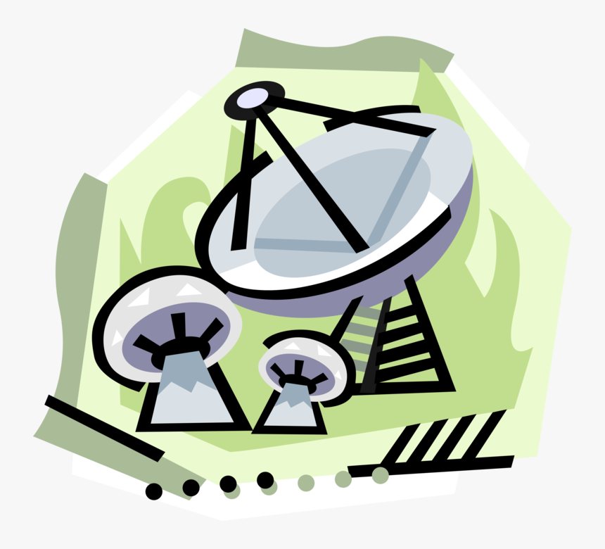 Vector Illustration Of Satellite Dish Parabolic Antenna, HD Png Download