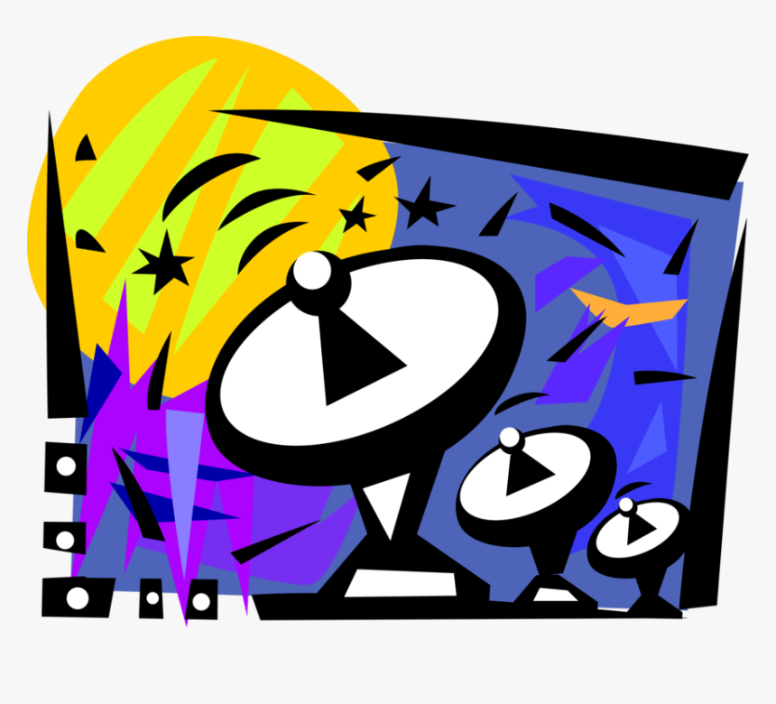 Vector Illustration Of Satellite Dish Parabolic Antennae, HD Png Download