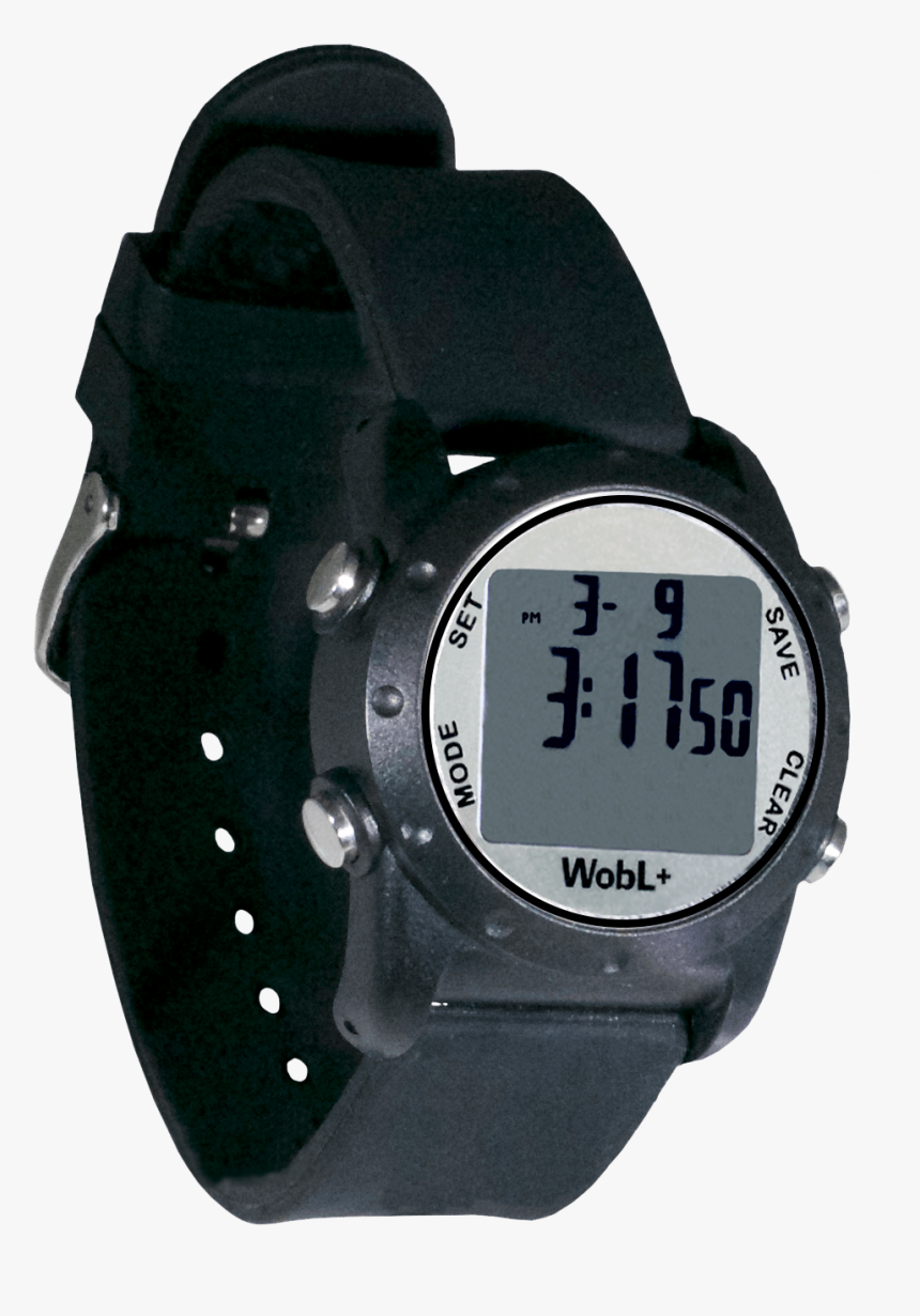Black Waterproof Wobl Vibrating Alarm Watch With 9 - Watch, HD Png Download