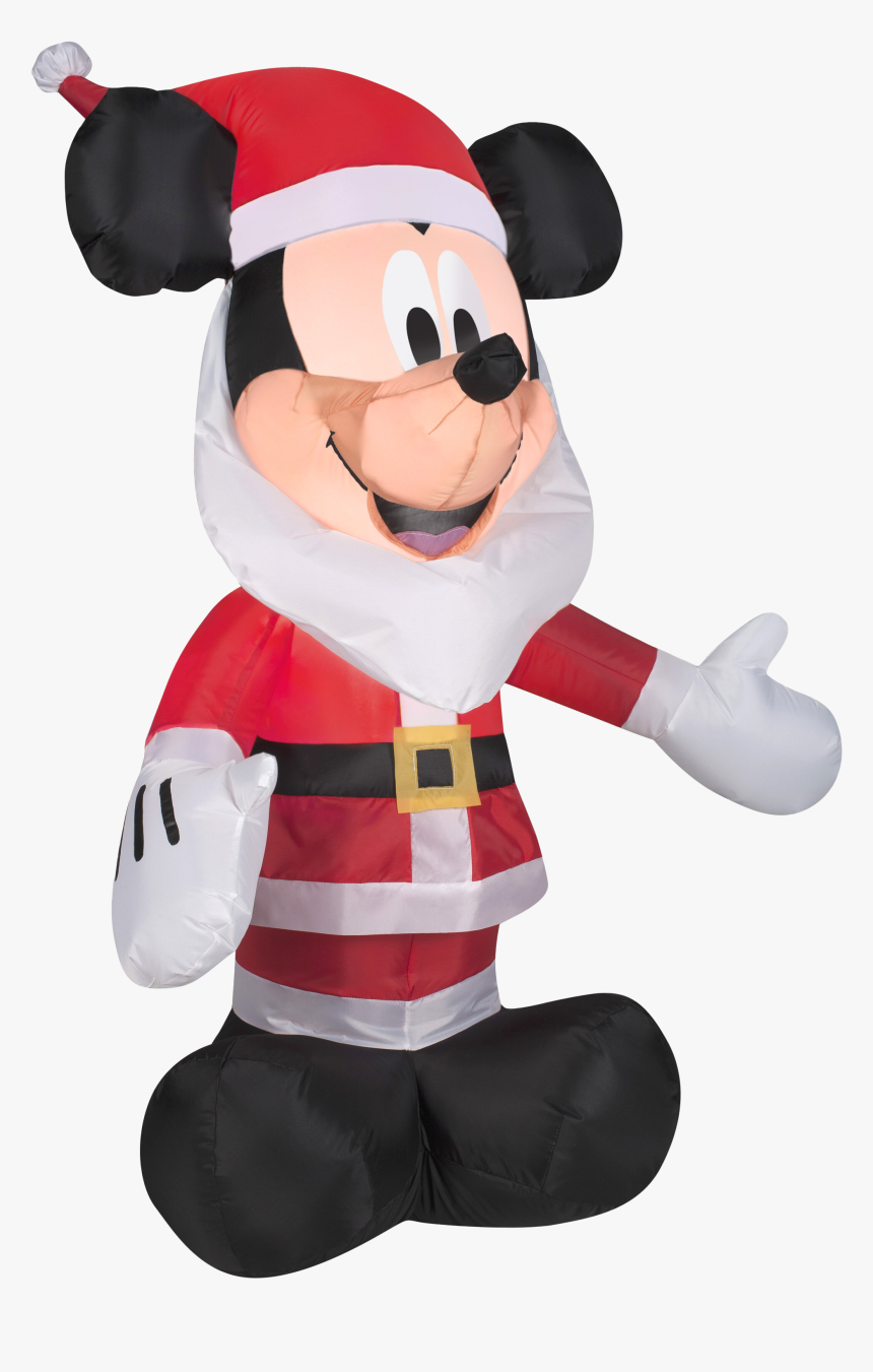 Christmas Mickey Mouse Png Transparent Images - Inflatable Mickey Santa, Png Download