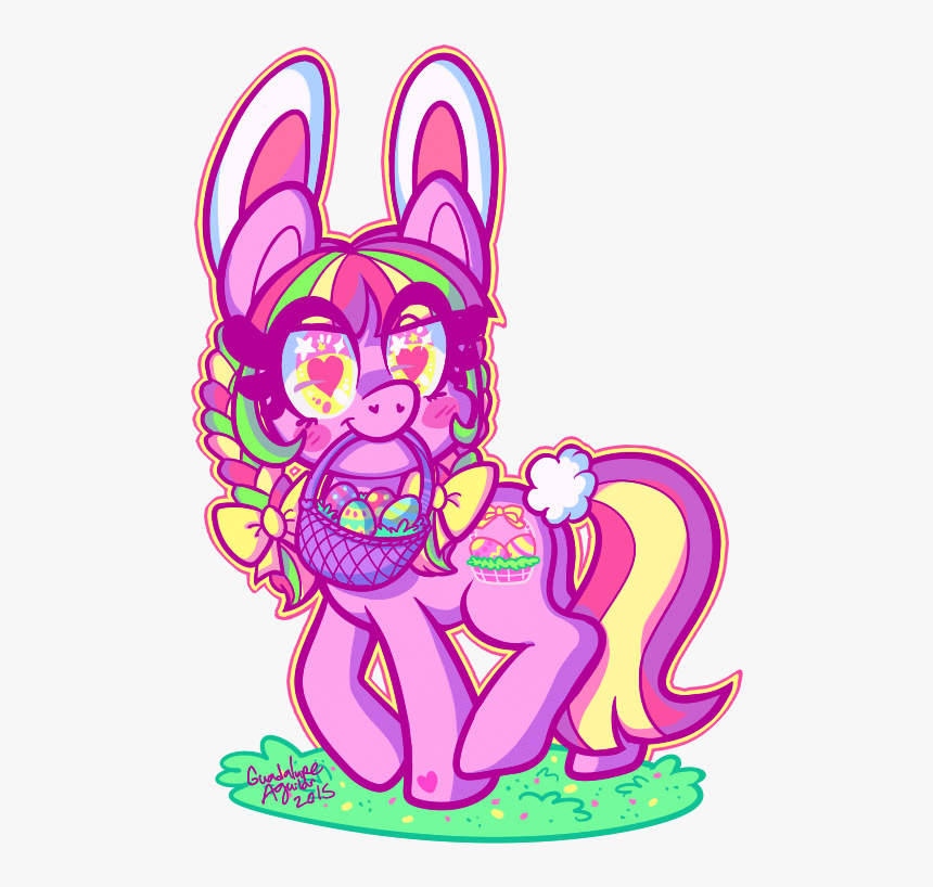 Colorgasmfreak, Basket, Bow, Bunny Ears, Bunny Tail, - Cartoon, HD Png Download