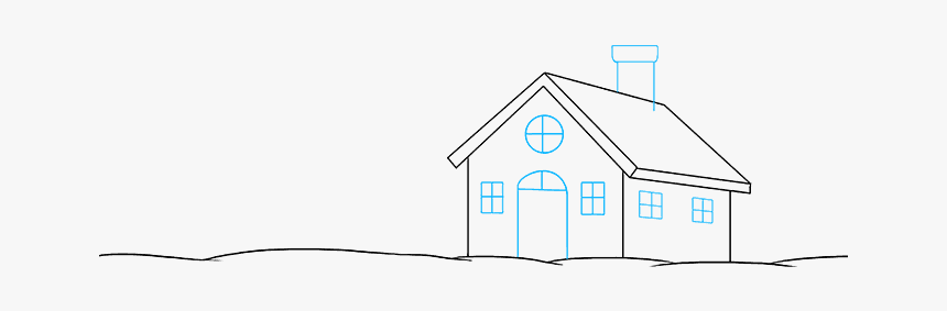 How To Draw Winter Scenery - House, HD Png Download