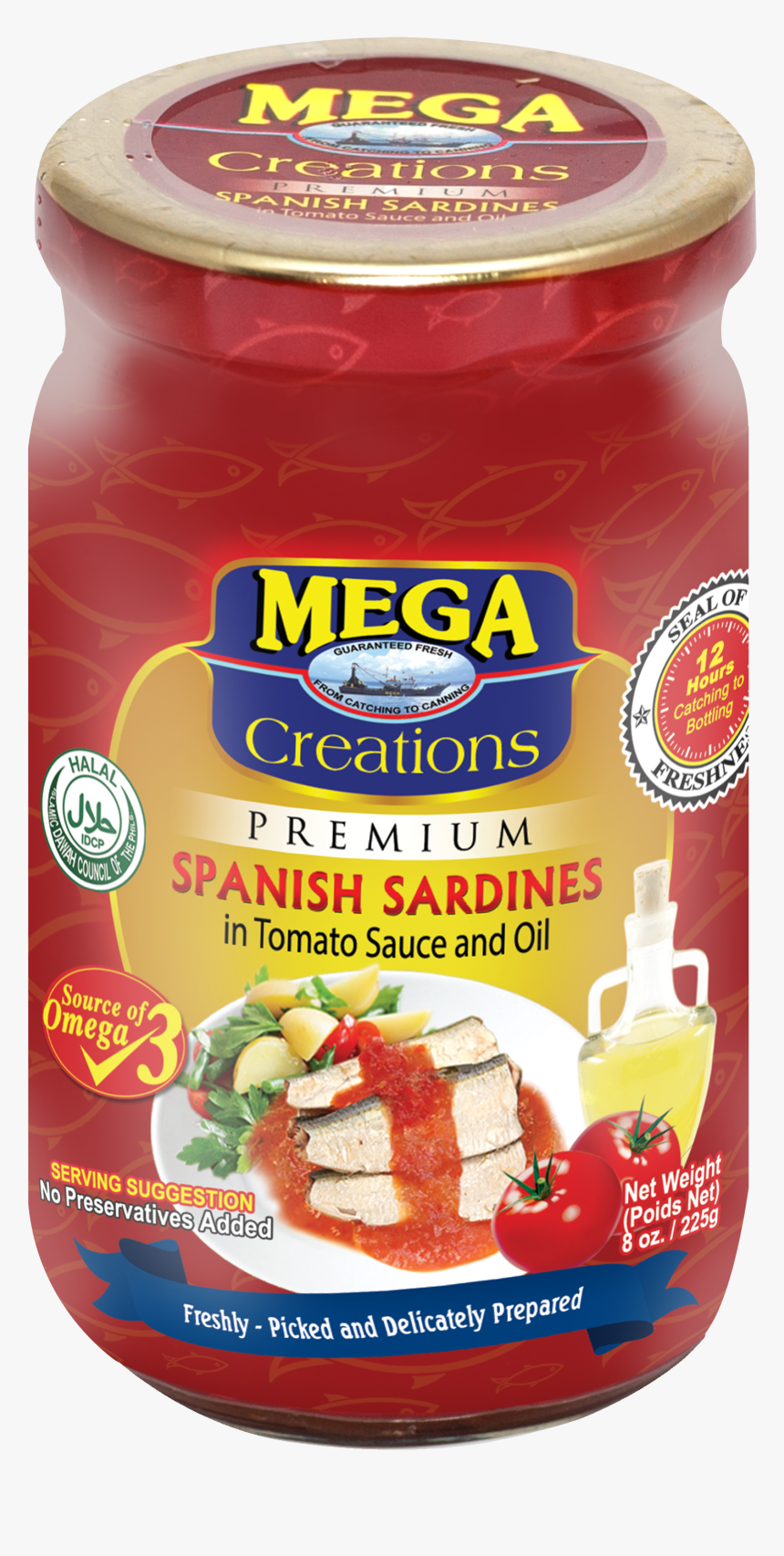 Mega Creations Spanish Sardines In Tomato Sauce And - Mega Tuna, HD Png Download