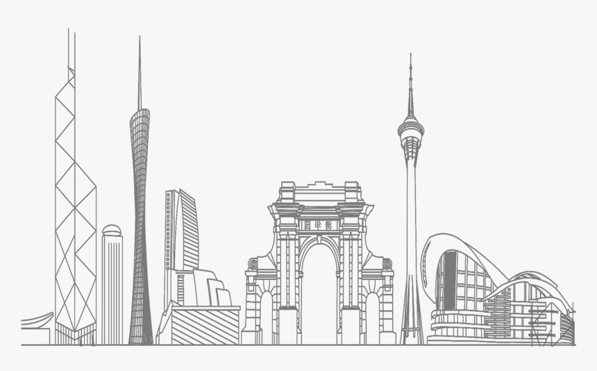 Clip Library Black And White Place Of Worship Skyline - Line Art City Png, Transparent Png