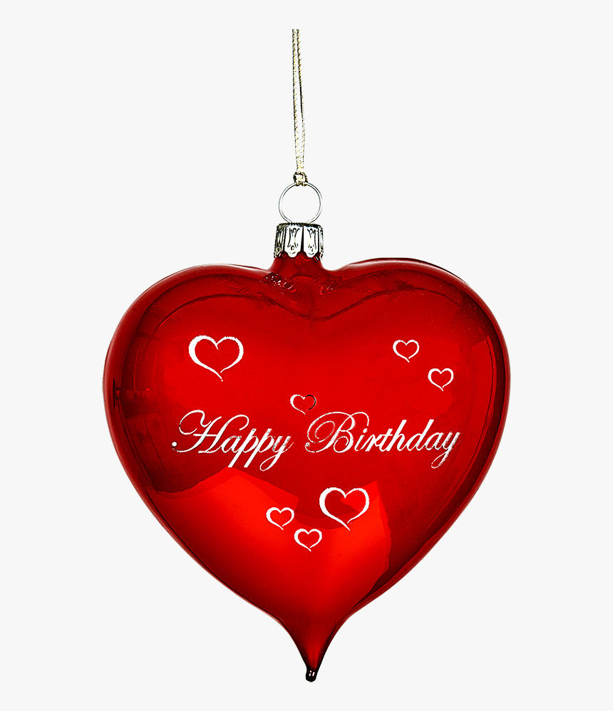 Glass Heart Red Opal Happy Birthday - Heart, HD Png Download