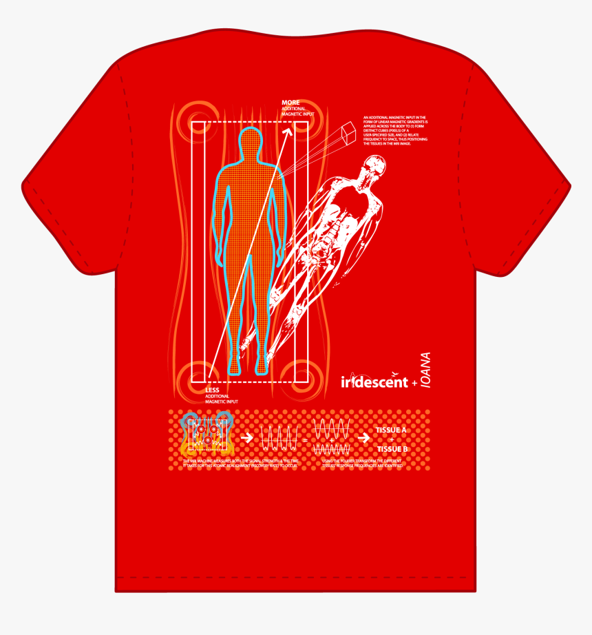 Back Of T-shirt On The Mri Process Showing Tissue Wavelengths - Active Shirt, HD Png Download