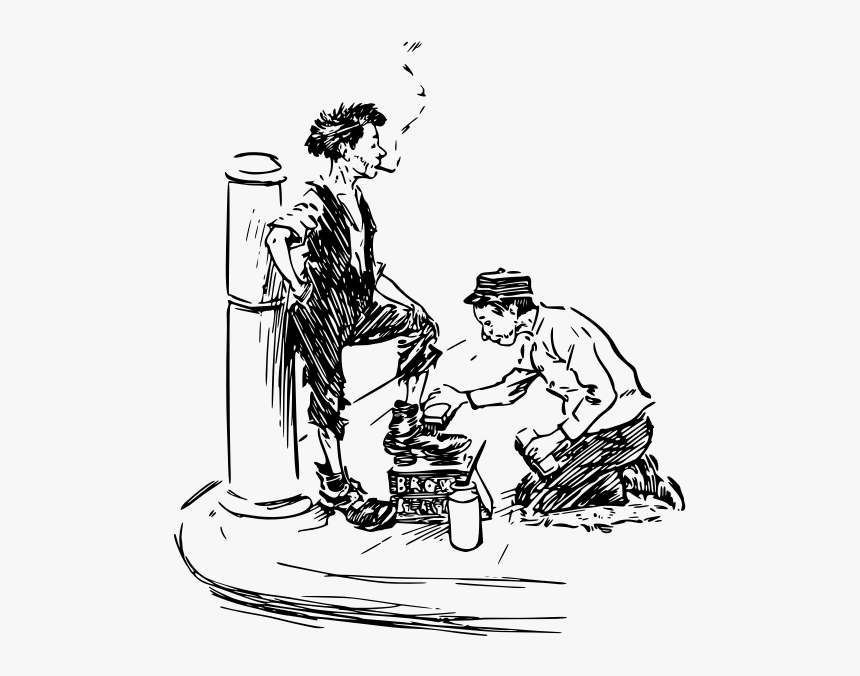 Shoe Shiner Vector Image - Shoe Polisher Clipart, HD Png Download