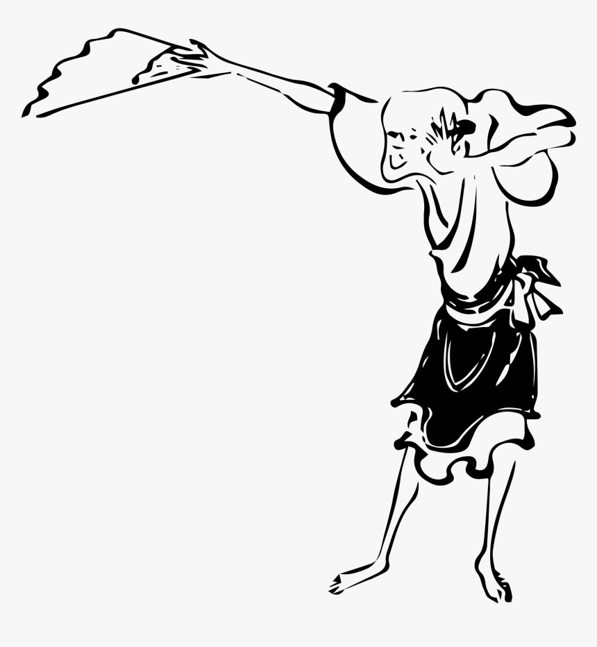 Free Ukiyo-e Illustration Of Cheering Man - Cartoon, HD Png Download