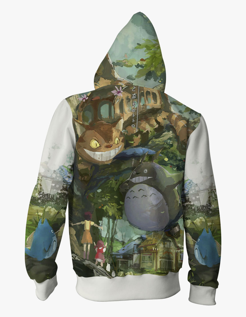 My Neighbor Totoro Zip Up Hoodie - Cat Bus, HD Png Download