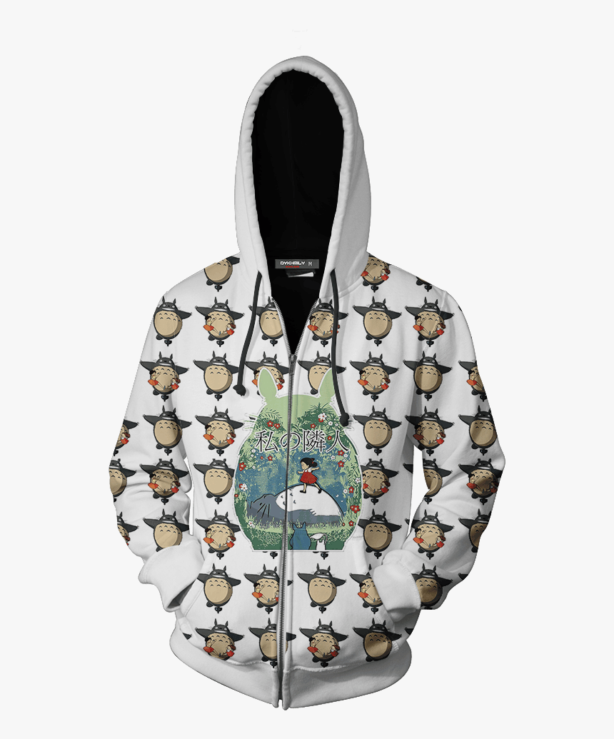 Ghibli Studio My Neighbor Totoro Seamless Zip Up Hoodie - Hoodie, HD Png Download