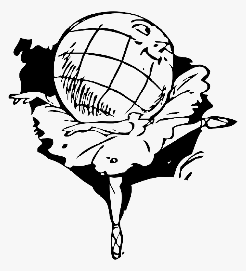 Globe, World, Earth, Girl, Ballerina, Dancing, Dance - Earth Ballerina, HD Png Download