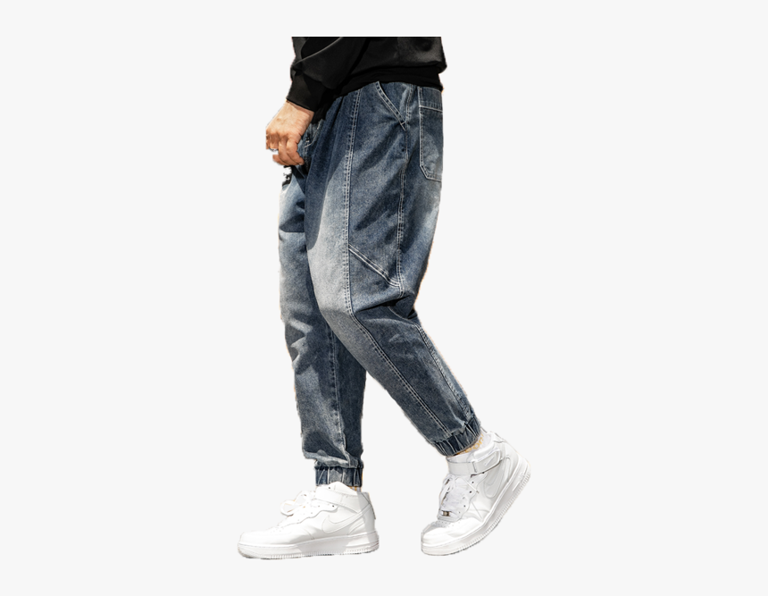 Men S Plus Pants Pocket Solid Color Denim Pants - Pocket, HD Png Download