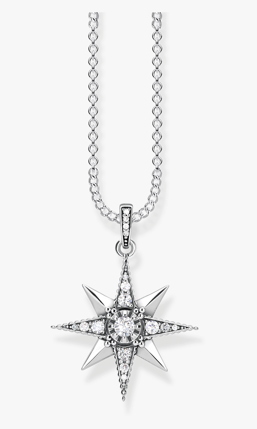 Cadena Royalty Estrella Blanca - Thomas Sabo Royalty Star Necklace, HD Png Download