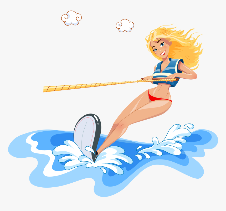 Surfer Girl Clipart Png, Transparent Png