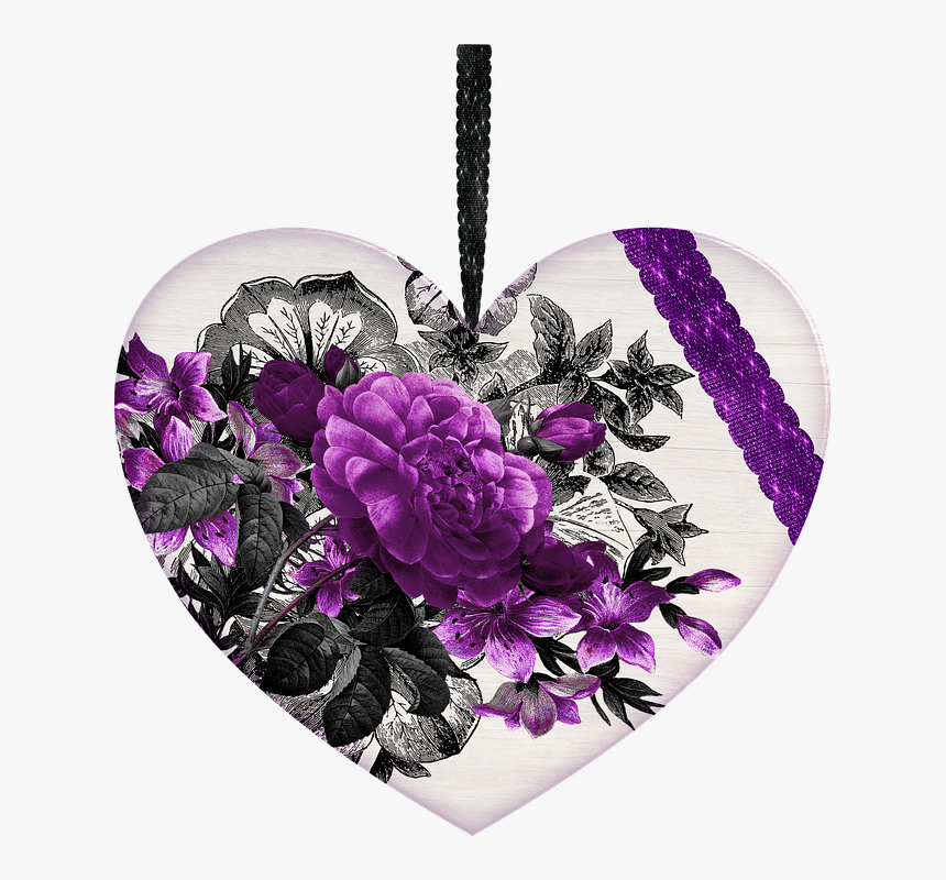 Vintage Purple Flowers Background, HD Png Download