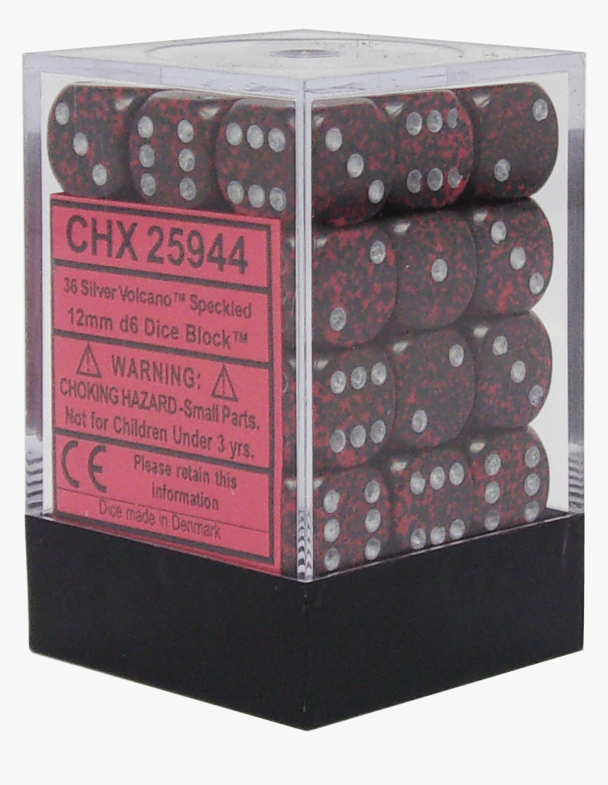 Speckled Silver Volcano 12mm D6 - Chx 25804, HD Png Download