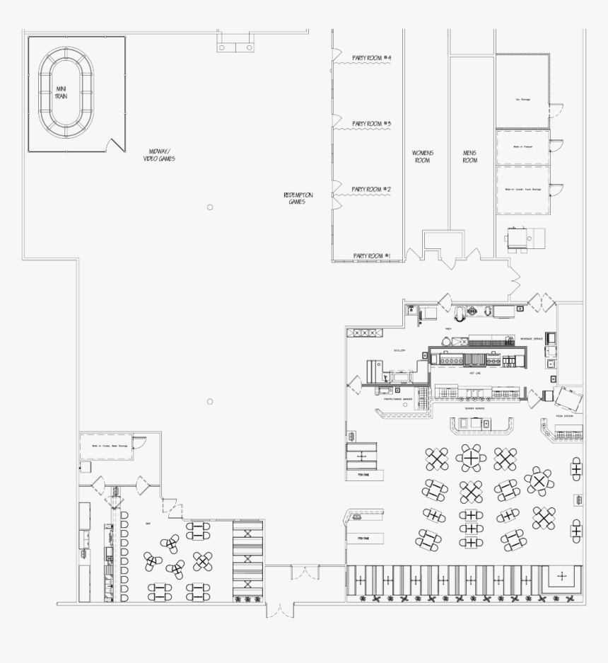 Dave & Busters Kitchen Layout, HD Png Download