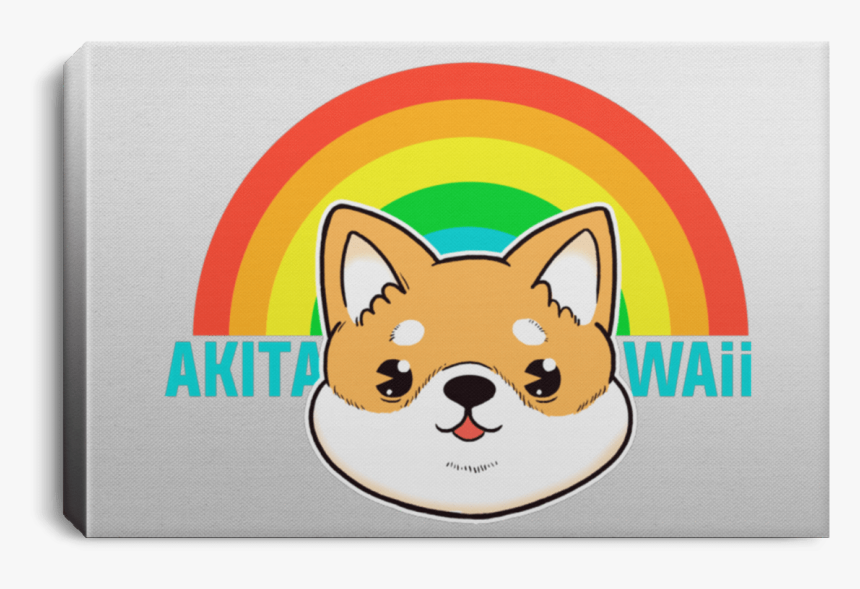 Akita Kawaii Premium Landscape Canvas - Cartoon, HD Png Download