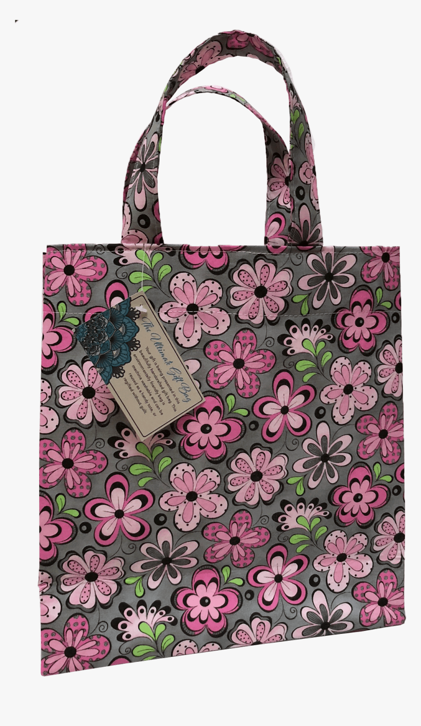 Pink Flower Gift Bag - Tote Bag, HD Png Download