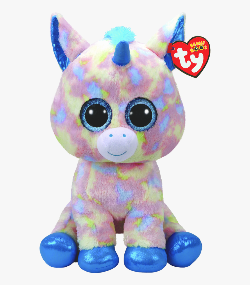 Blitz The Blue Multicoloured Unicorn 
 Title Blitz - Big Unicorn Beanie Boo, HD Png Download