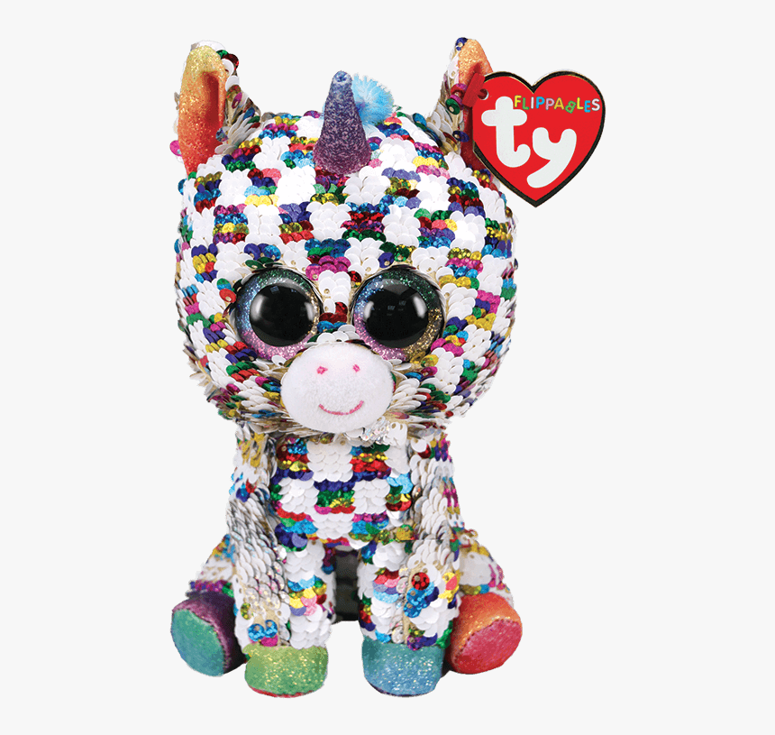 Cosmo Unicorn Sequin Blk/wht Reg - Ty Beanie Baby Tag, HD Png Download