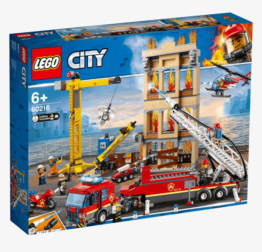 Lego City Downtown Fire Brigade 60216, HD Png Download