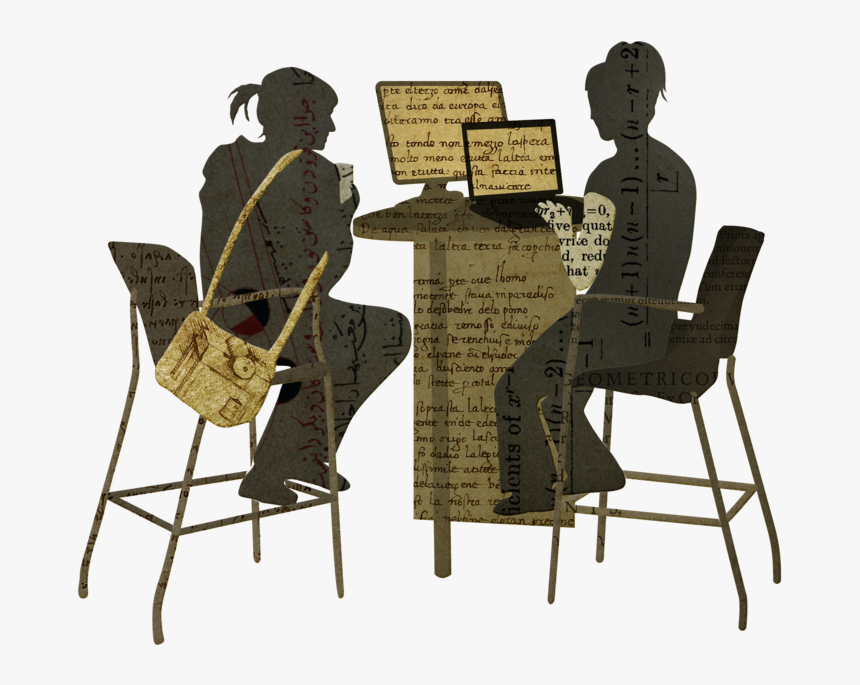 Two Girls At Desk - Chair, HD Png Download