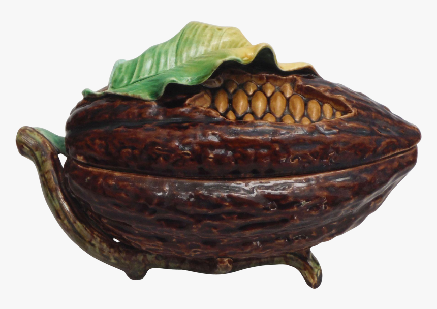 Antique Majolica Cocoa Bean Box From Majolicadream - Carving, HD Png Download