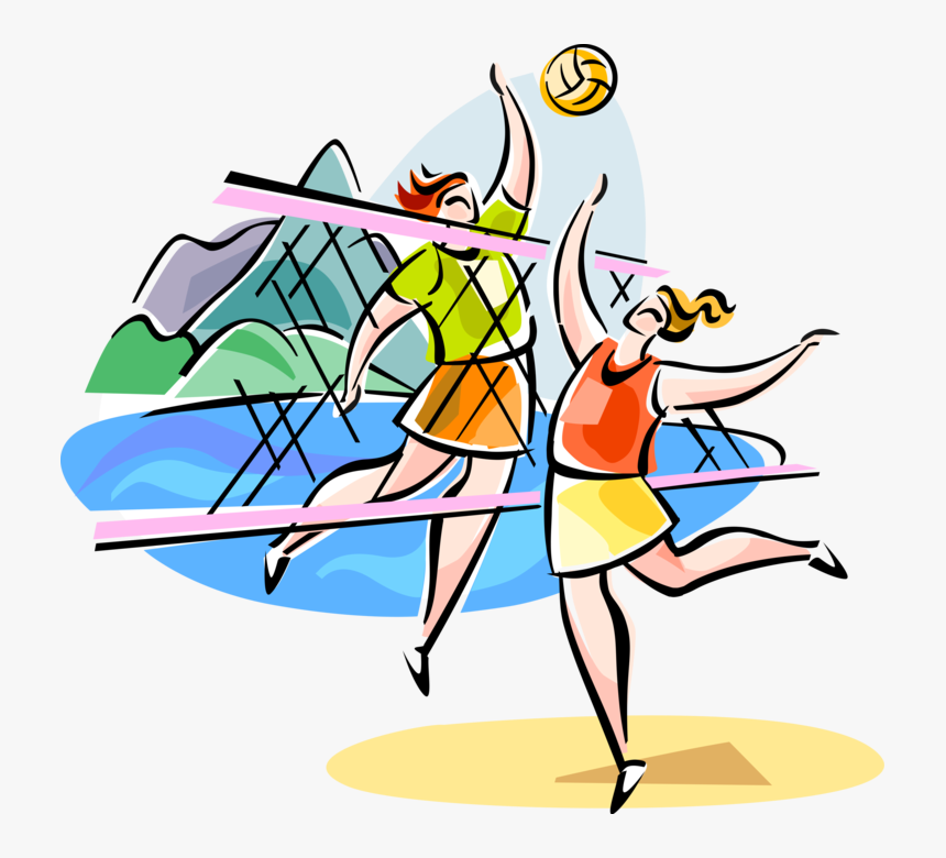 Vector Illustration Of Brazilian Beach Volleyball Sport - Beach Volley, HD Png Download