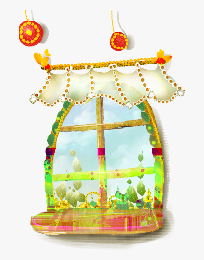 #ftestickers #clipart #cartoon #window #flowers #cute - Sailing Ship, HD Png Download