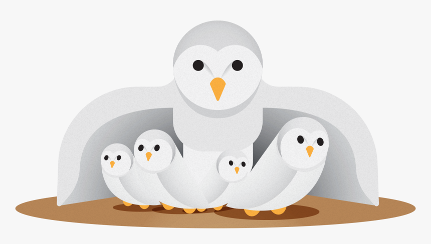 Owl Protecting Her Owlets, HD Png Download