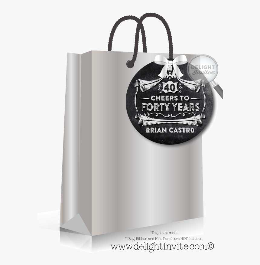 40th Birthday Favor Tag - Birthday, HD Png Download