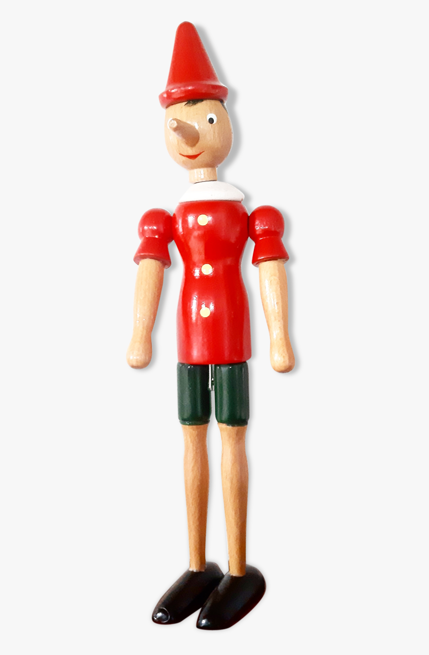 Pinocchio Articulated In Wooden From The 70 
 Src Https - Figurine, HD Png Download