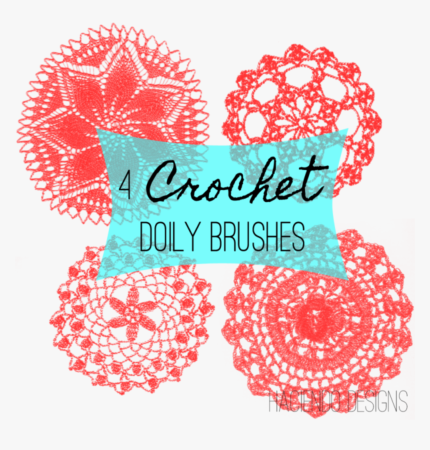 4 Crochet Doily Photoshop Brushes - Illustration, HD Png Download