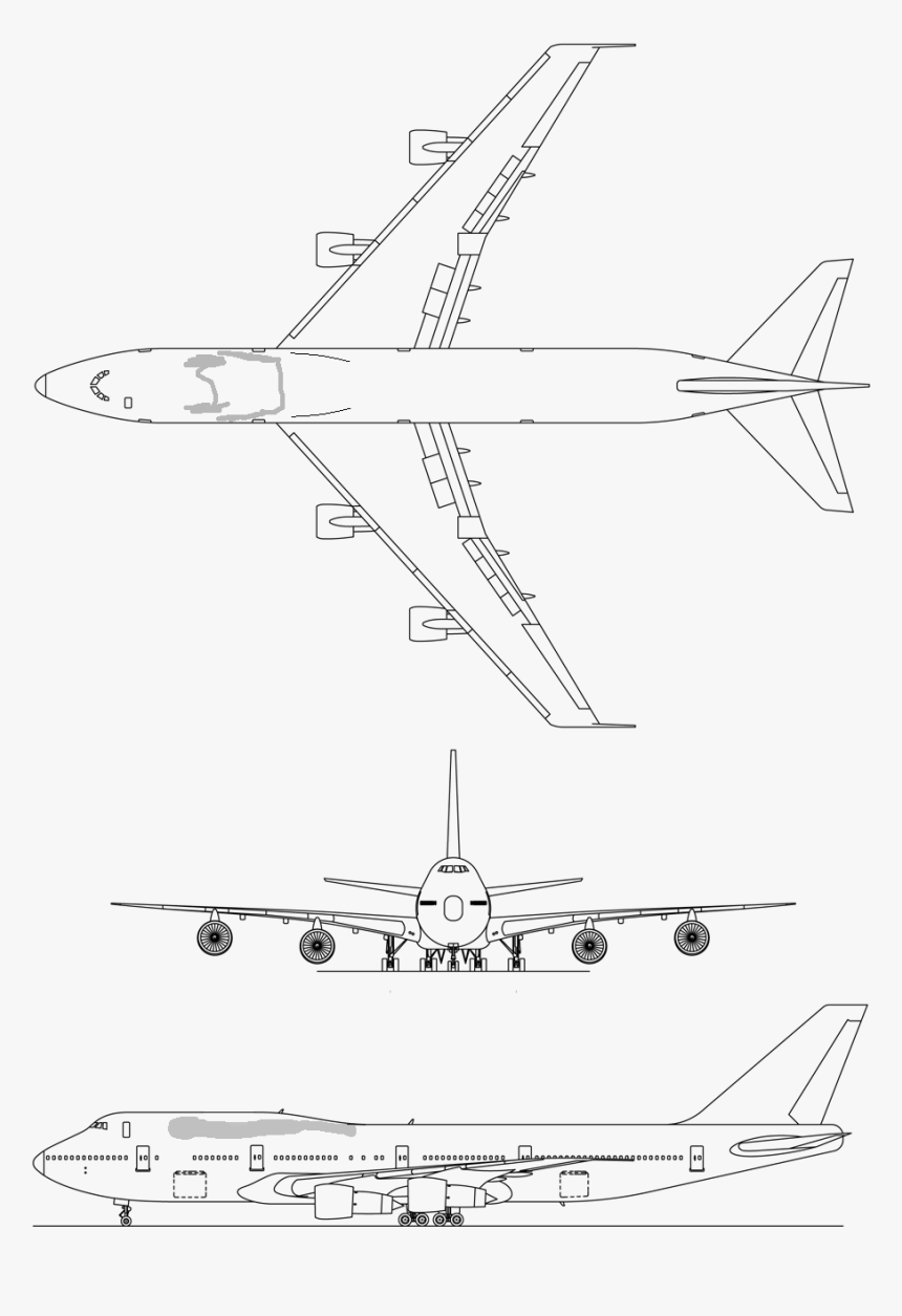 Boeing 747 300 3 View - Boeing 747-400, HD Png Download