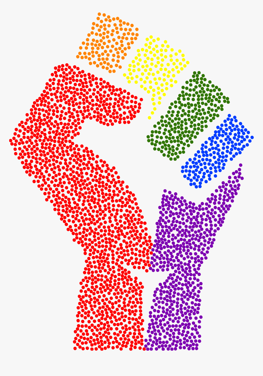 Clipart Resolution 1733*2400 - Raised Fist Rainbow, HD Png Download