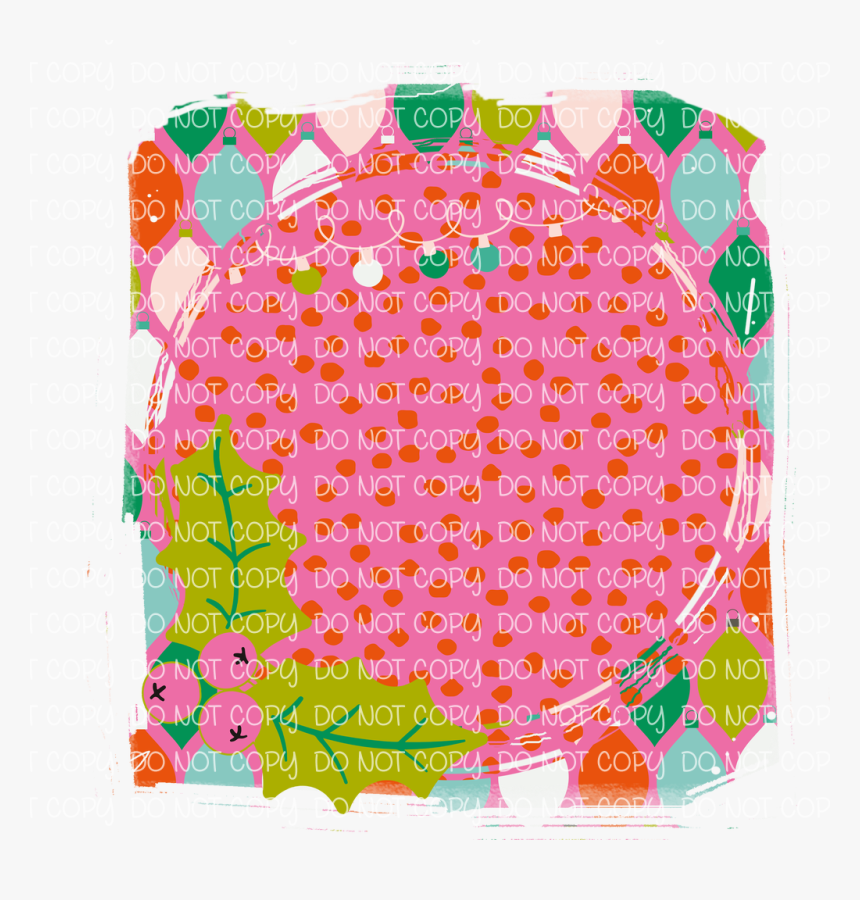 Pink And Green Christmas Monogram Frame - Circle, HD Png Download