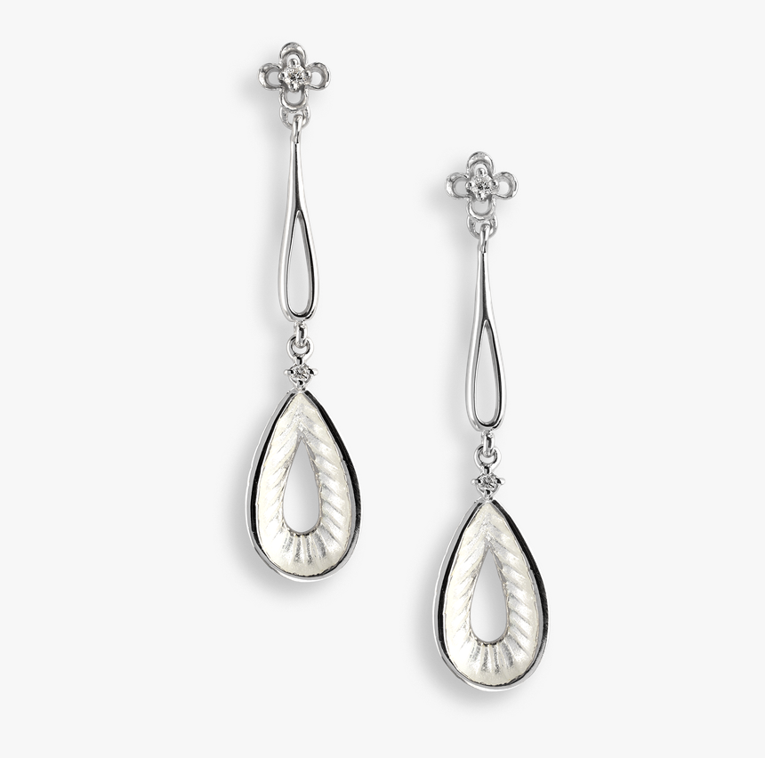 Nicole Barr Designs Sterling Silver Teardrop Stud Earrings-white - Earrings, HD Png Download