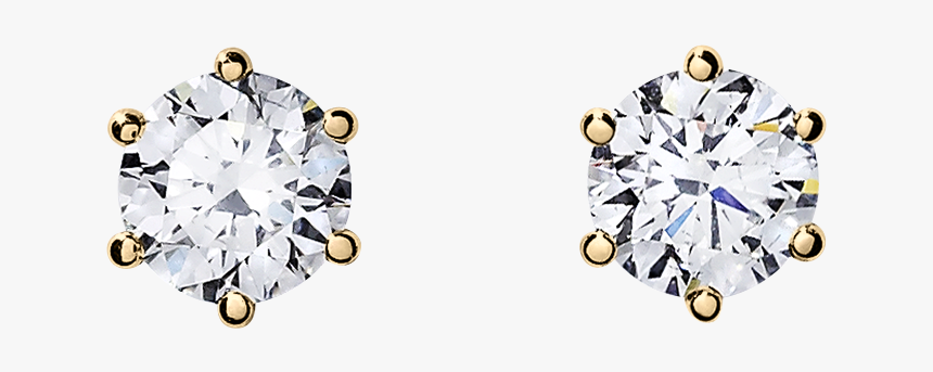 Diamond Stud Earrings 6 Prongs In Rose Gold - Diamanten Ohrstecker, HD Png Download