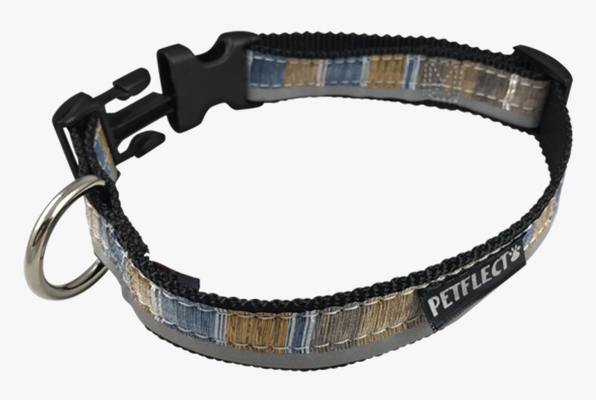 Blue Brown Vertically Striped Dog Collar - Bracelet, HD Png Download