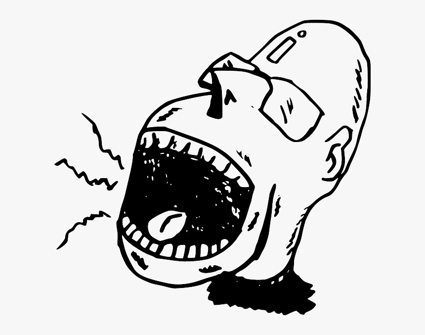 Outline, People, Man, Guy, Face, Person, Human, Cartoon - Screaming Clip Art, HD Png Download