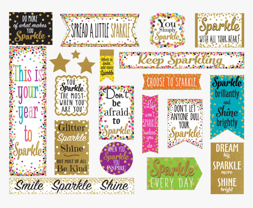Tcr8962 Confetti Sparkle And Shine Mini Bulletin Board - Bulletin Board For Confetti Classroom, HD Png Download