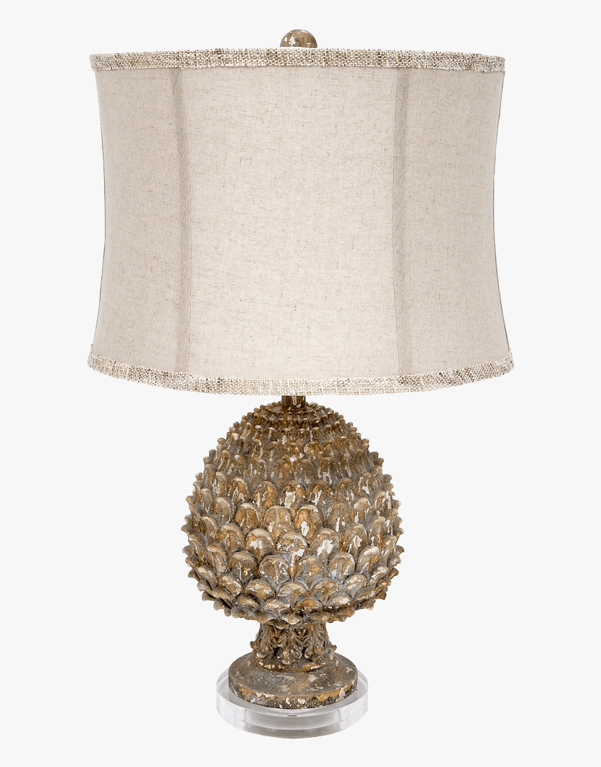 Unique Whitney Pineapple Gold And White Table Lamp - Lampshade, HD Png Download