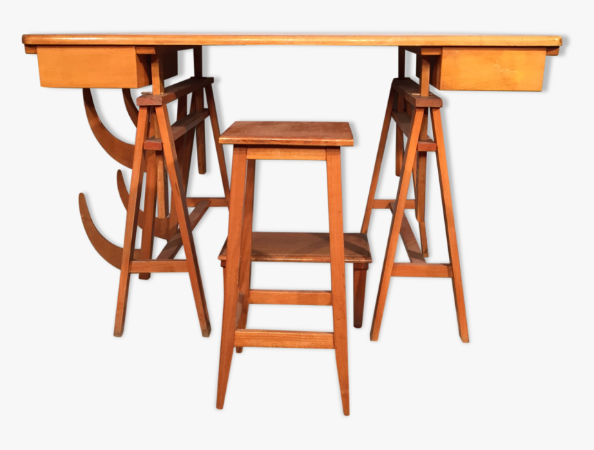 Old Table A Design Wooden Storage Has 50 S 60 S 
 Src - Table, HD Png Download