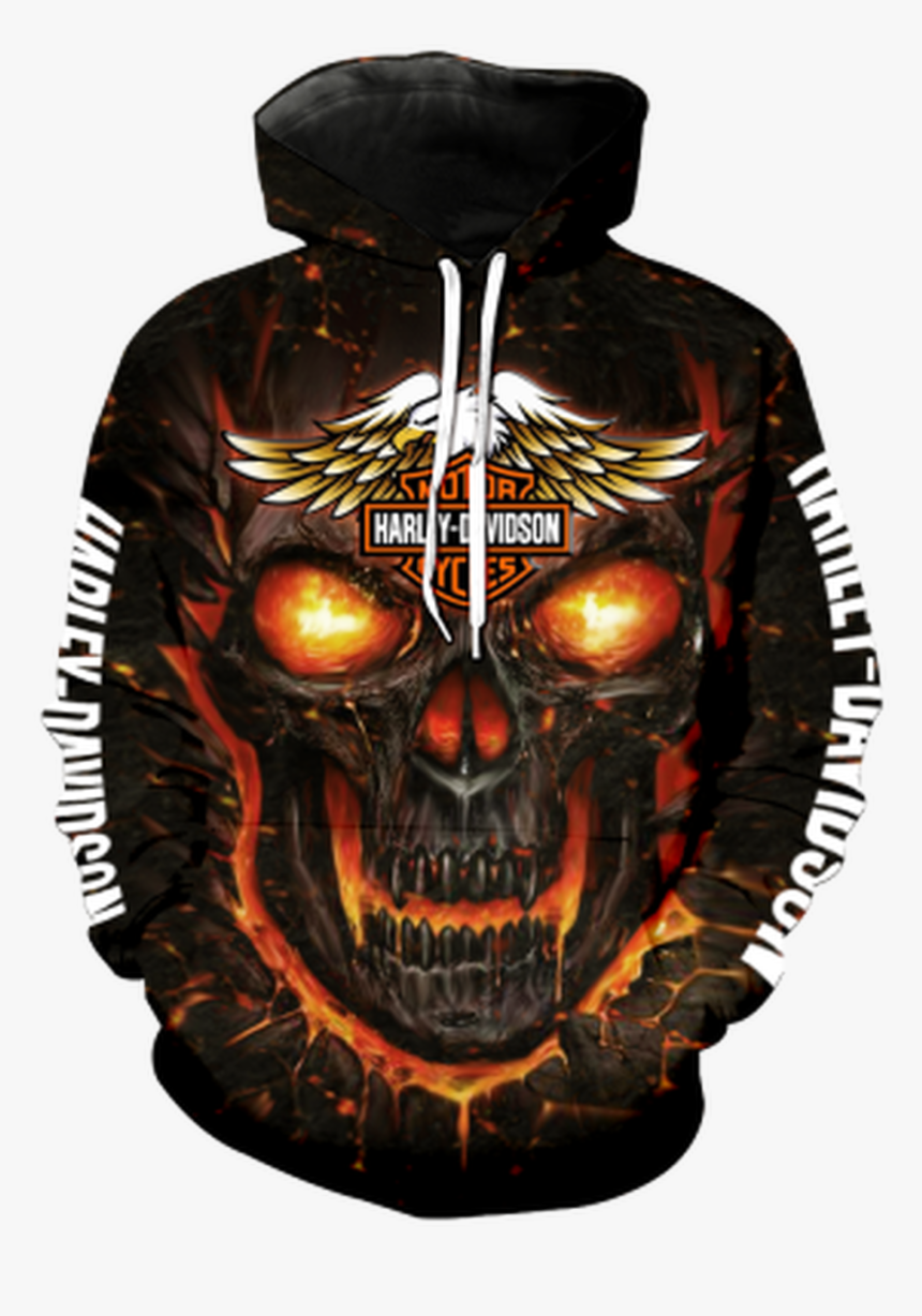 ** ** - Harley Davidson Hoodie Skull, HD Png Download