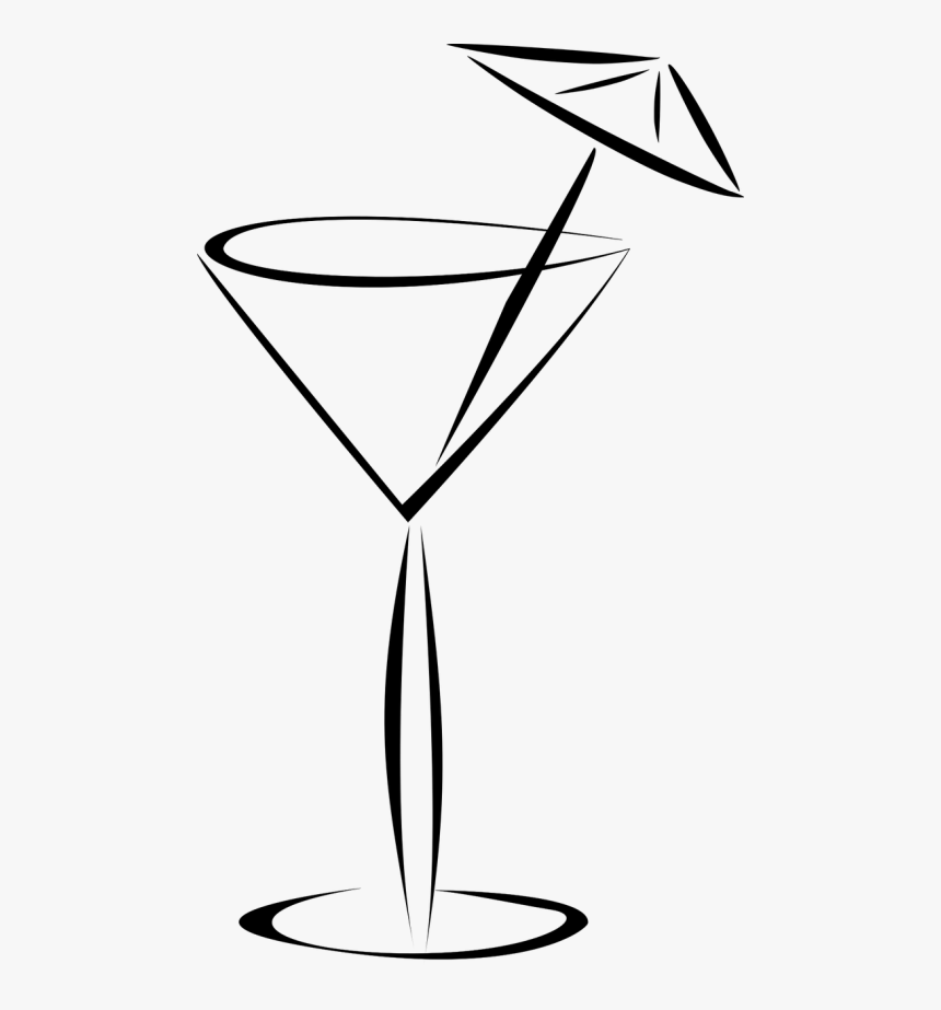 Glass Cocktail Holidays - Cocktail Black And White, HD Png Download