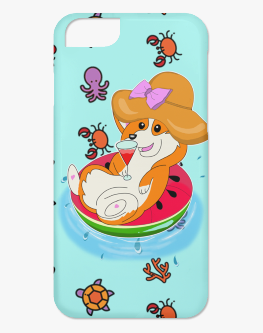 Watermelon Pool Float Beach Pattern Corgi Phone Cases - Cartoon, HD Png Download