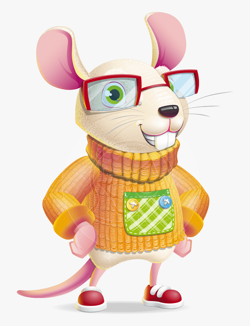 Cute Little Mouse Cartoon Character - Cartoon, HD Png Download