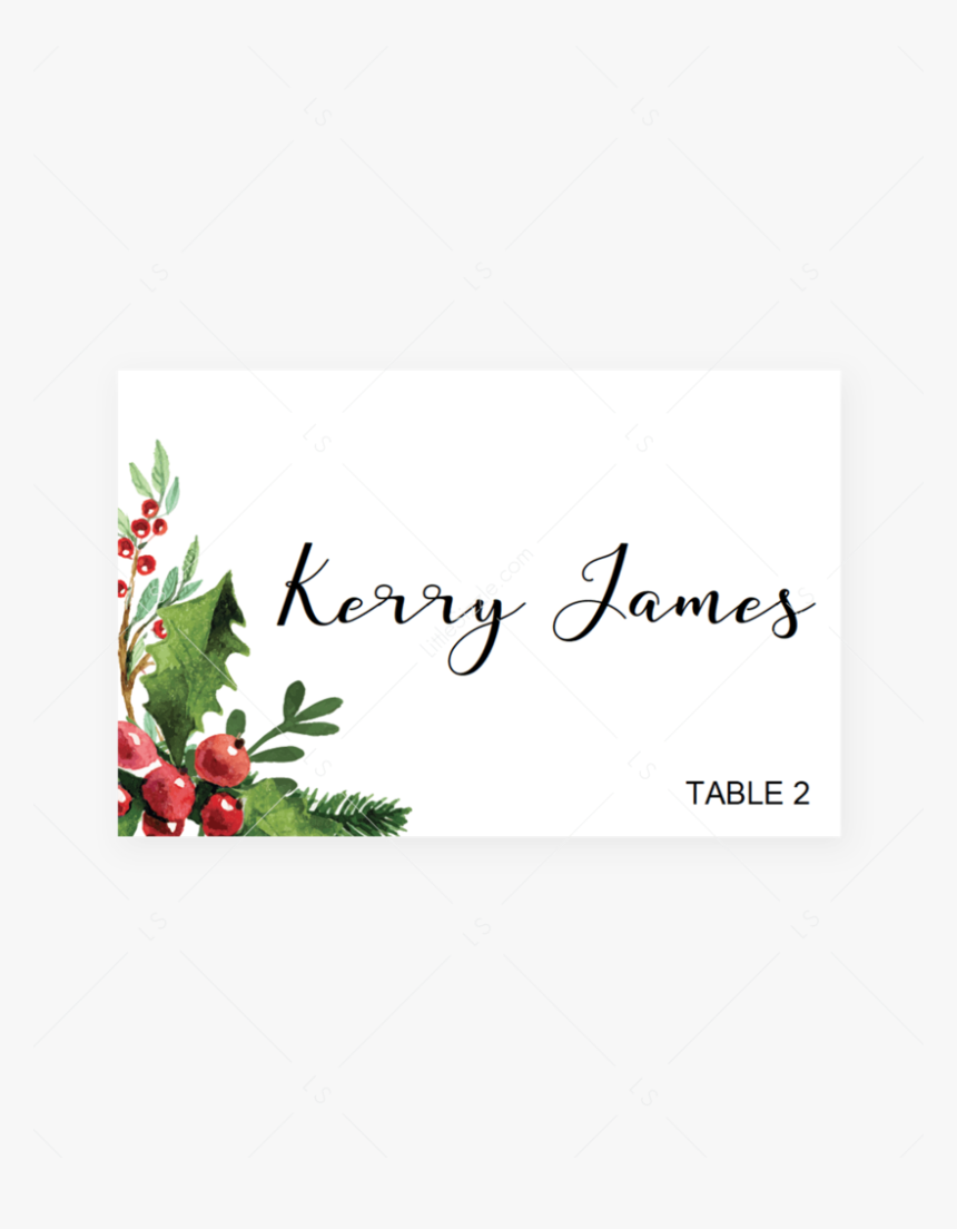 Christmas Table Decor Printable Place Card Template - Christmas Place Card Printable, HD Png Download